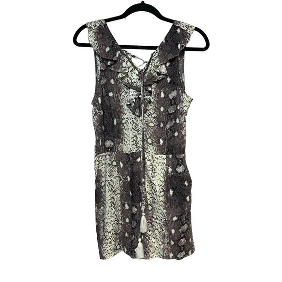 Entro Sleeveless V Neck Ruffle Leopard Romper‎ Multicolor Women's Size Medium - Picture 1 of 13